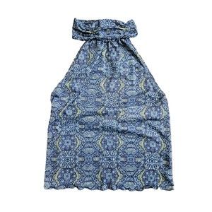 Vintage Y2K Open Back Sleeveless High Neck Tank Top Blouse Utility NWT Sz Large